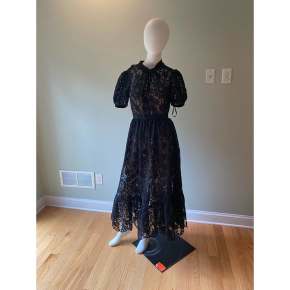 Self-Portrait - Puff-Sleeved Guipure-Lace Dress - Picture 8 of 11